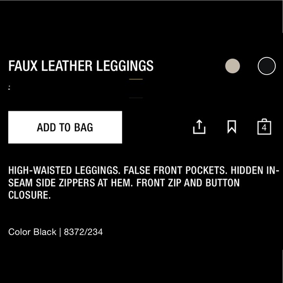 High waisted black faux leather leggings - Picture 8 of 8